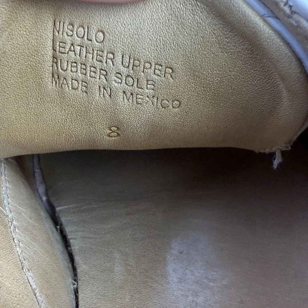 Nisolo Anthropologie Sneakers Everyday Ivory‎ Bone Lace Up Leather Womens Sz 8